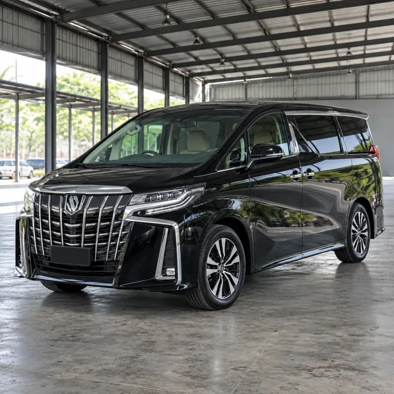 Ilustrasi realistis Toyota Alphard di garasi