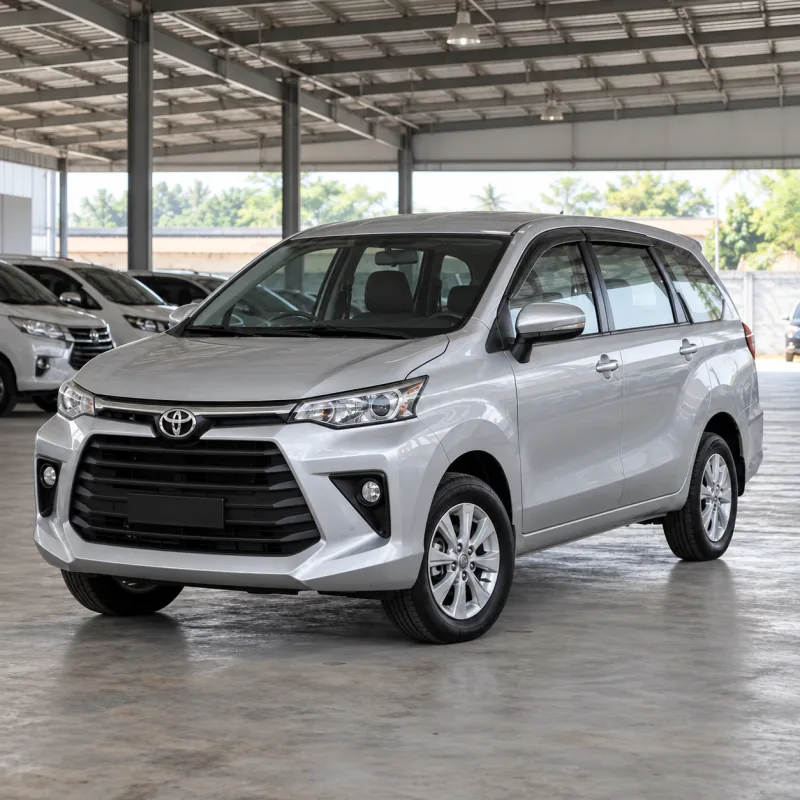 Ilustrasi realistis Toyota Avanza di garasi